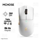 MOUSE MCHOSE K7 ULTRA | INALAMBRICO | 8000 Hz | BLANCO-DORADO