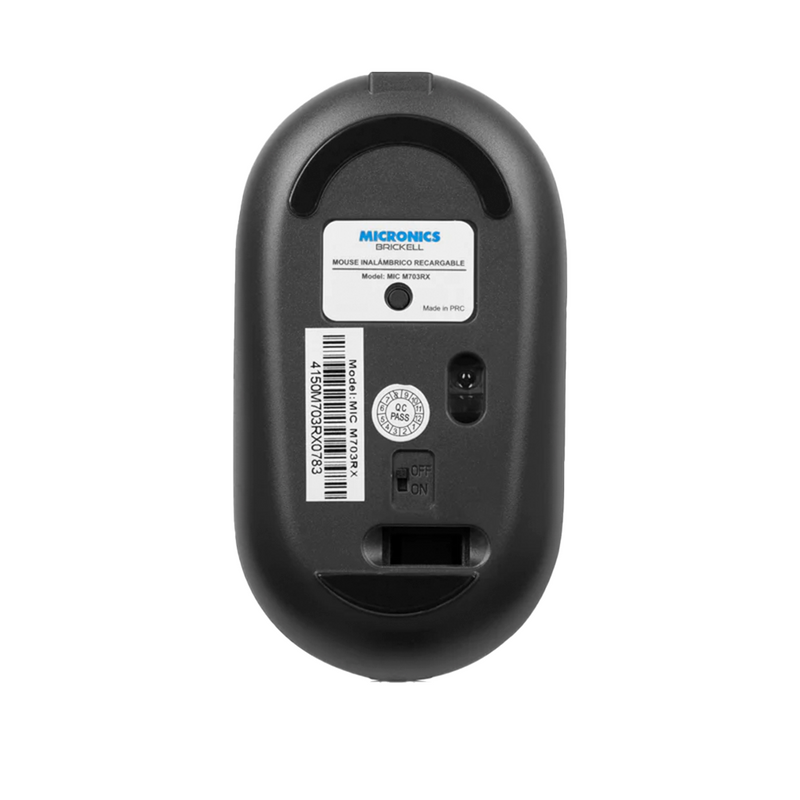 MOUSE MICRONICS BRICKELL MIC M703RX | INALAMBRICO | 1,600 DPI | NEGRO-PLATEADO