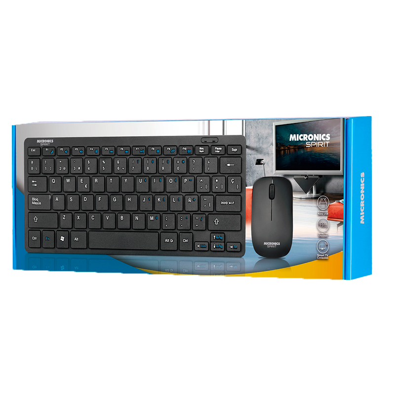 COMBO MICRONICS SPIRIT MIC WT800 | INALAMBRICO | TECLADO + MOUSE | NEGRO