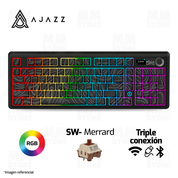 TECLADO AJAZZ AK980 PLUS | INALAMBRICO | RGB | SW-SIDE | NEGRO