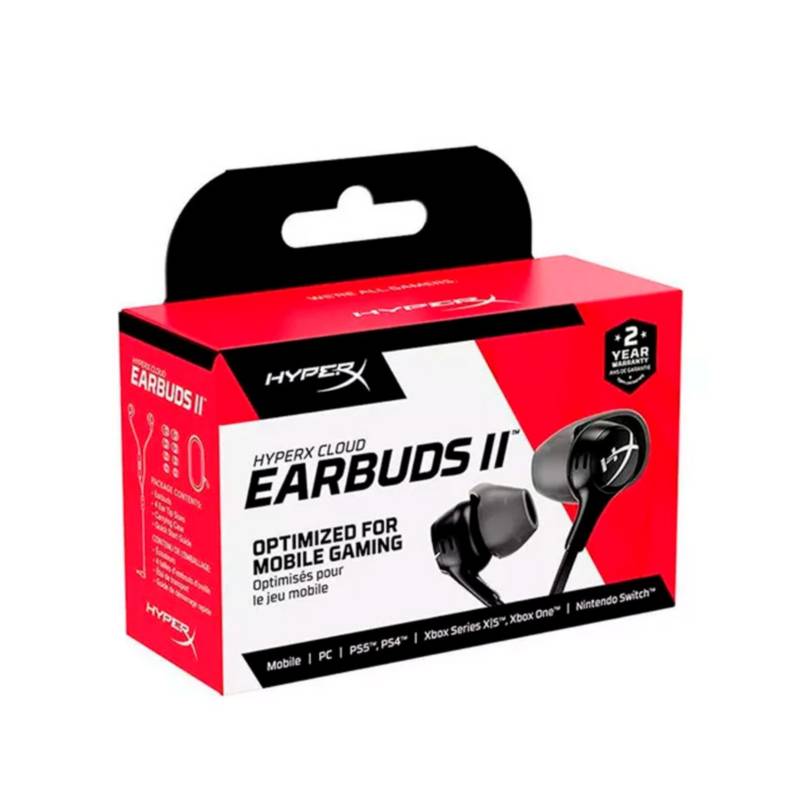 AUDIFONO HYPERX CLOUD EARBUDS II | 3.5MM | ESTEREO | NEGRO