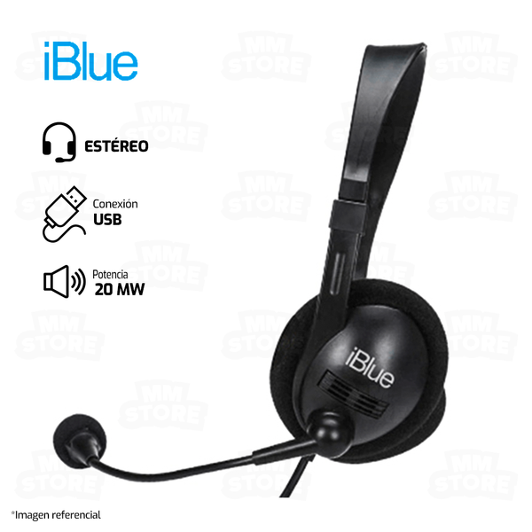 AUDIFONO IBLUE HS-3001BK | USB | ESTEREO