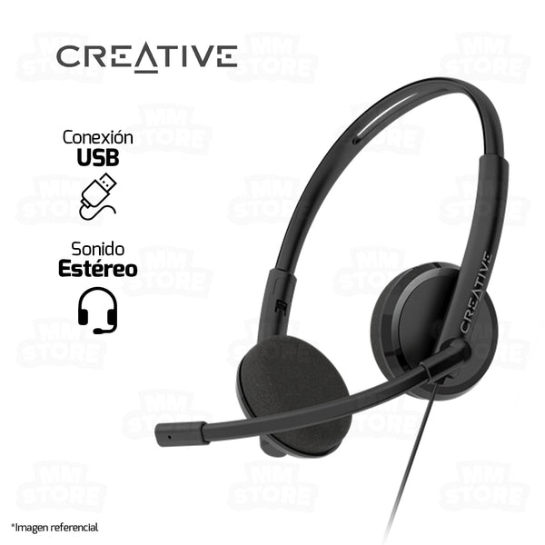 AUDIFONO CREATIVE HS-220 | USB | ESTEREO | NEGRO