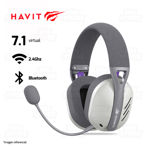 AUDIFONO HAVIT FUXI-H3 | BLUETOOTH- INALAMBRICO- USB | 7.1 | GRIS