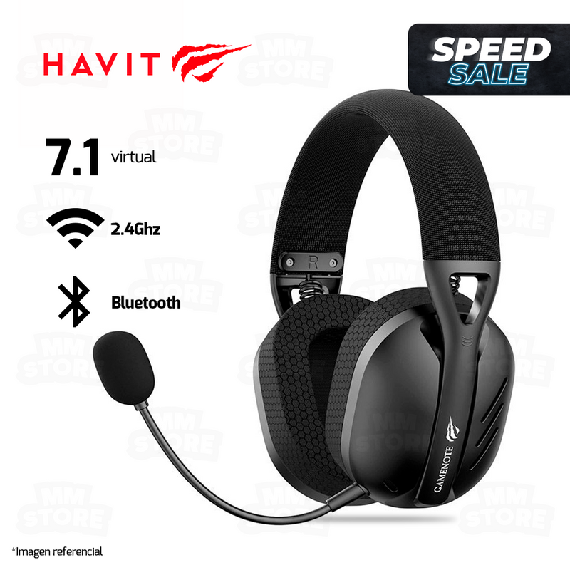 AUDIFONO HAVIT FUXI-H3 | BLUETOOTH- INALAMBRICO- USB | 7.1 | NEGRO