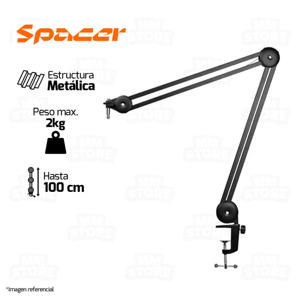 BRAZO DE MICROFONO SPACER SB050 | 360ª | NEGRO