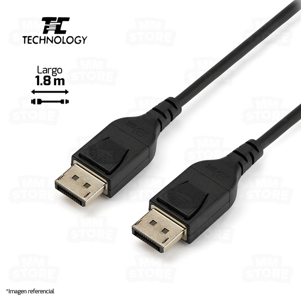 CABLE DISPLAYPORT TC TECHNOLOGY | 1.8 MTS | NEGRO