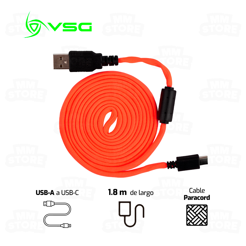 CABLE USB TIPO C VSG ROJO