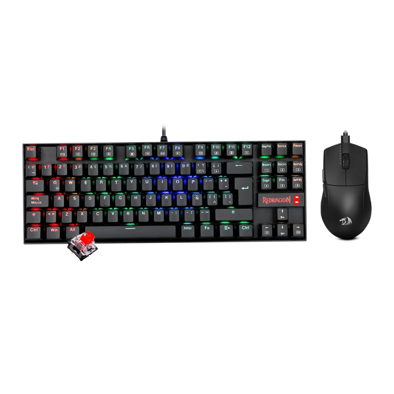 COMBO REDRAGON S145-SP KUMARA SWITCH RED + K1NG M724  | TECLADO+MOUSE | NEGRO