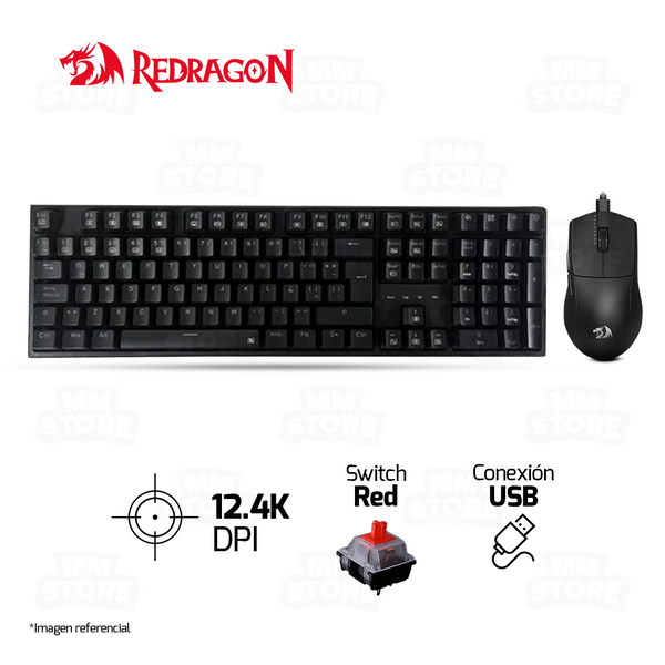 COMBO REDRAGON S146-SP TRUNDLE + K1NG M724 | TECLADO + MOUSE | NEGRO