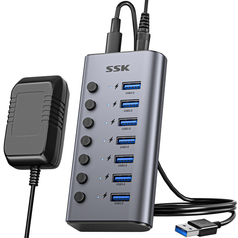 HUB USB 3.0 SSK SHU0701 | 7 PUERTOS | SWITCHES