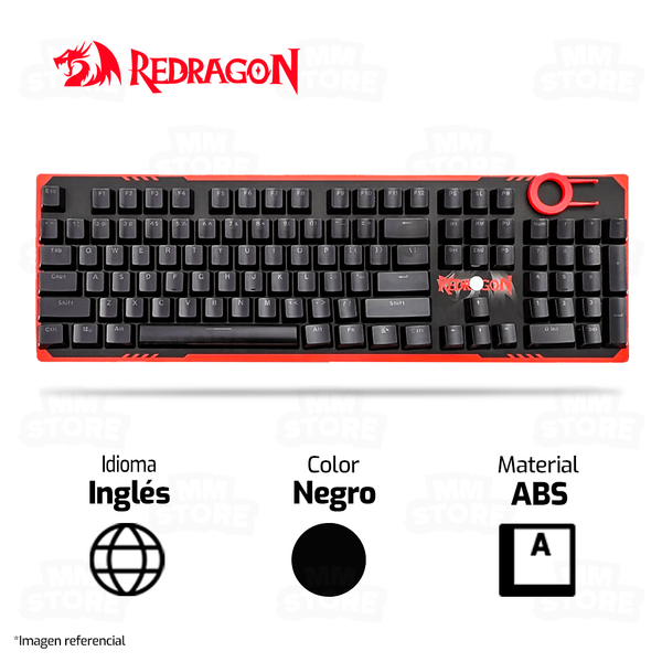 KEYCAPS REDRAGON CRYSTAL A105 | INGLÉS | NEGRO