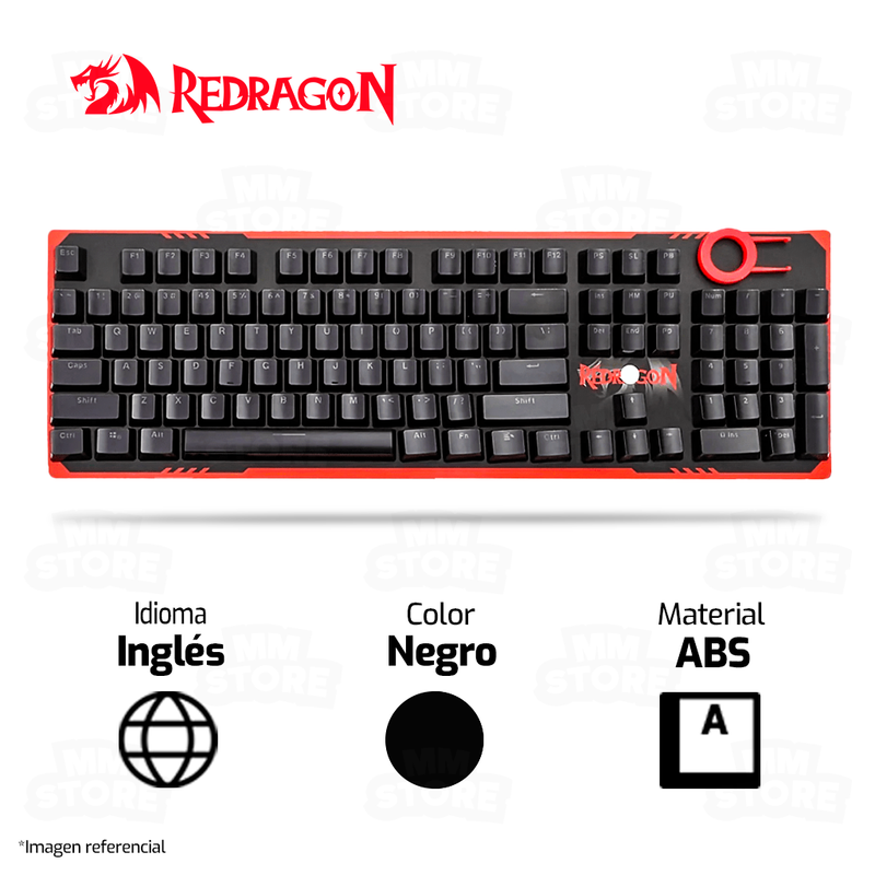 KEYCAPS REDRAGON CRYSTAL A105 | INGLÉS | NEGRO
