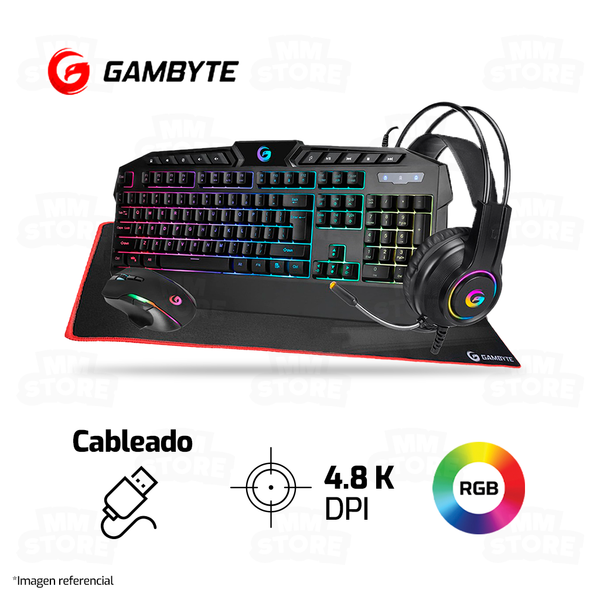KIT 4 EN 1 GAMBYTE DEATHSTROKE | TECLADO + MOUSE + AUDIFONO + PAD XL