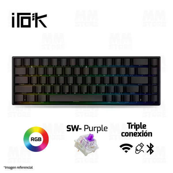 TECLADO MAGNÉTICO 8K IROK CAROTMAS MARS68 PRO | SW-PURPLE | RGB | INALAMBRICO| NEGRO