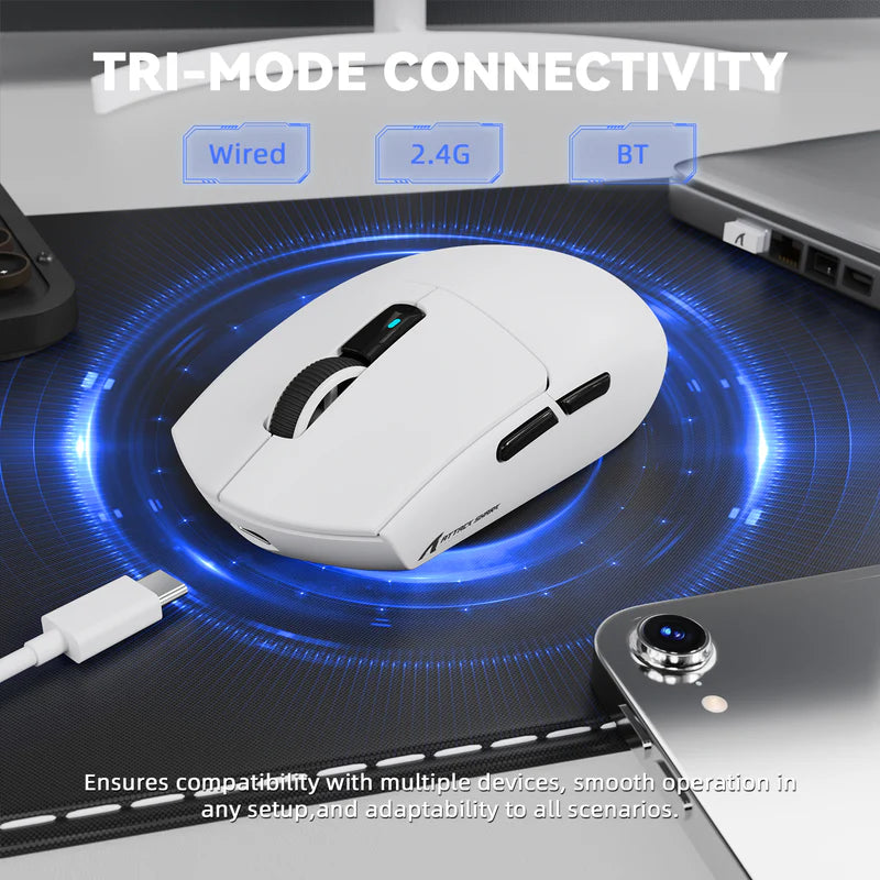 MOUSE ATTACK SHARK G3 PRO | INALAMBRICO | 25,000 DPI | BLANCO