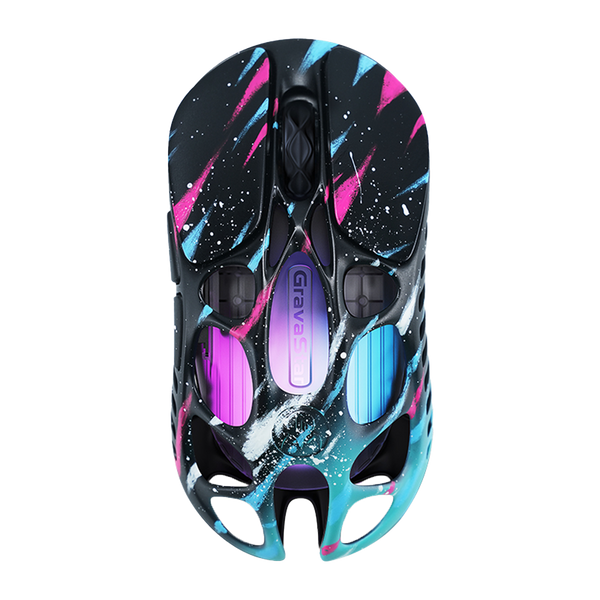 MOUSE GRAVASTAR MERCURY X PRO | INALAMBRICO | 8000 HZ | 32,000 DPI | NEON-GRAFFITI | PREVENTA