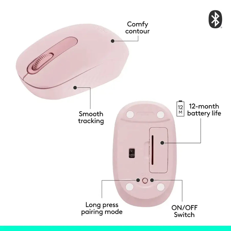 MOUSE LOGITECH M196 | BLUETOOTH | 1,000 DPI | ROSA