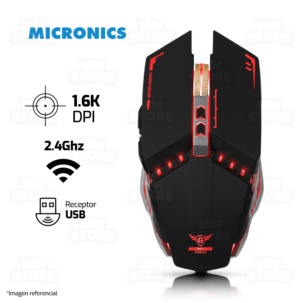 MOUSE MICRONICS RANGER RX MIC M822X | INALAMBRICO | 1,600 DPI | 7 COLO