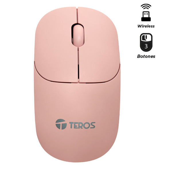 MOUSE TEROS TE-1218S | INALAMBRICO | 1,000 DPI | ROSADO