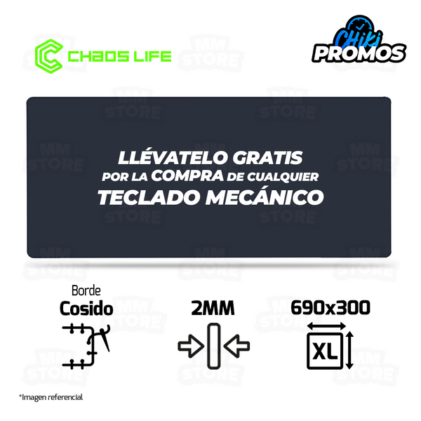 RECLAMA GRATIS 01 MOUSEPAD XL | 690 X 300 X 2MM | BORDE NEGRO POR LA COMPRA DE CUALQUIER TECLADO MECÁNICO | No acumulable con otras promociones