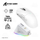 MOUSE ATTACK SHARK X11 | INALAMBRICO - BLUETOOTH | 22,000 DPI | BLANCO