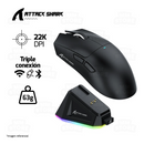 MOUSE ATTACK SHARK X11 | INALAMBRICO - BLUETOOTH | 22,000 DPI | NEGRO