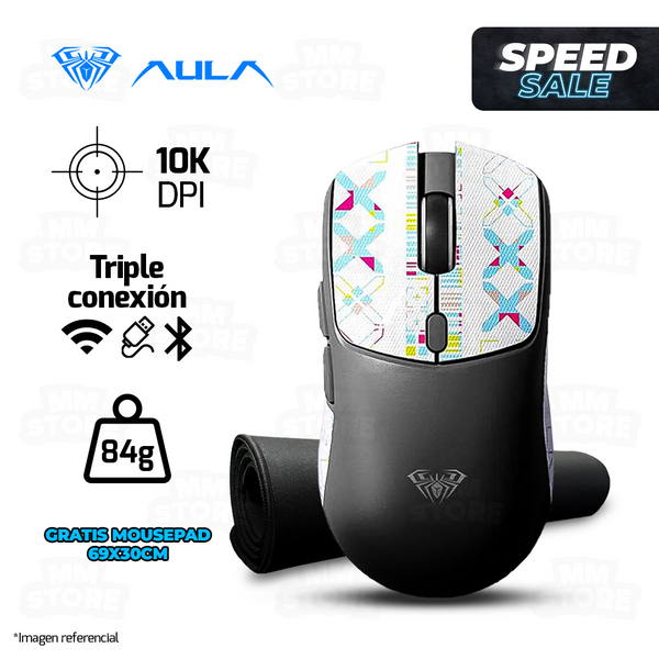 MOUSE AULA SC580X  INALAMBRICO - BLUETOOTH NEGRO | GRATIS 01 MOUSEPAD DE 69 X30 CM NEGRO