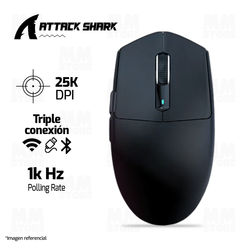 MOUSE ATTACK SHARK G3 PRO | INALAMBRICO | 25,000 DPI | NEGRO