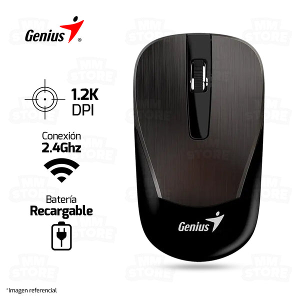 MOUSE GENIUS ECO-8015 | INALAMBRICO | RECARGABLE | 1200 DPI | CHOCOLATE