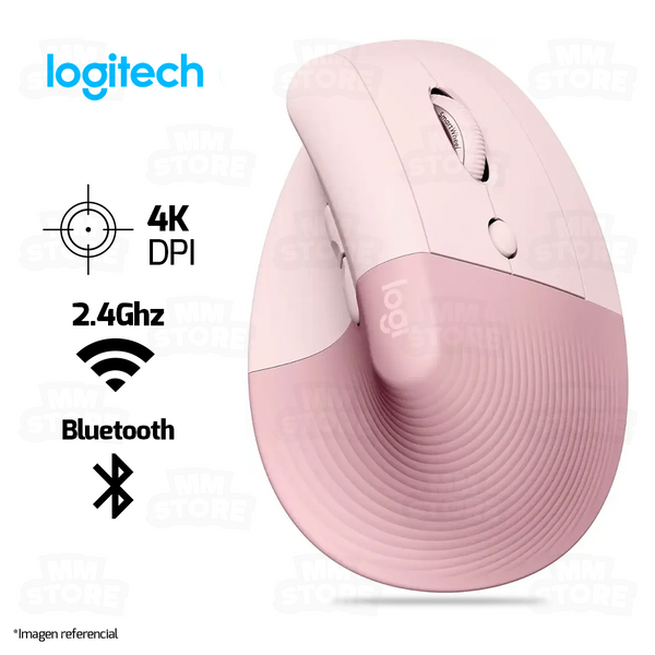 MOUSE LOGITECH LIFT VERTICAL | BLUETOOTH - INALAMBRICO | 4,000 DPI | ROSADO