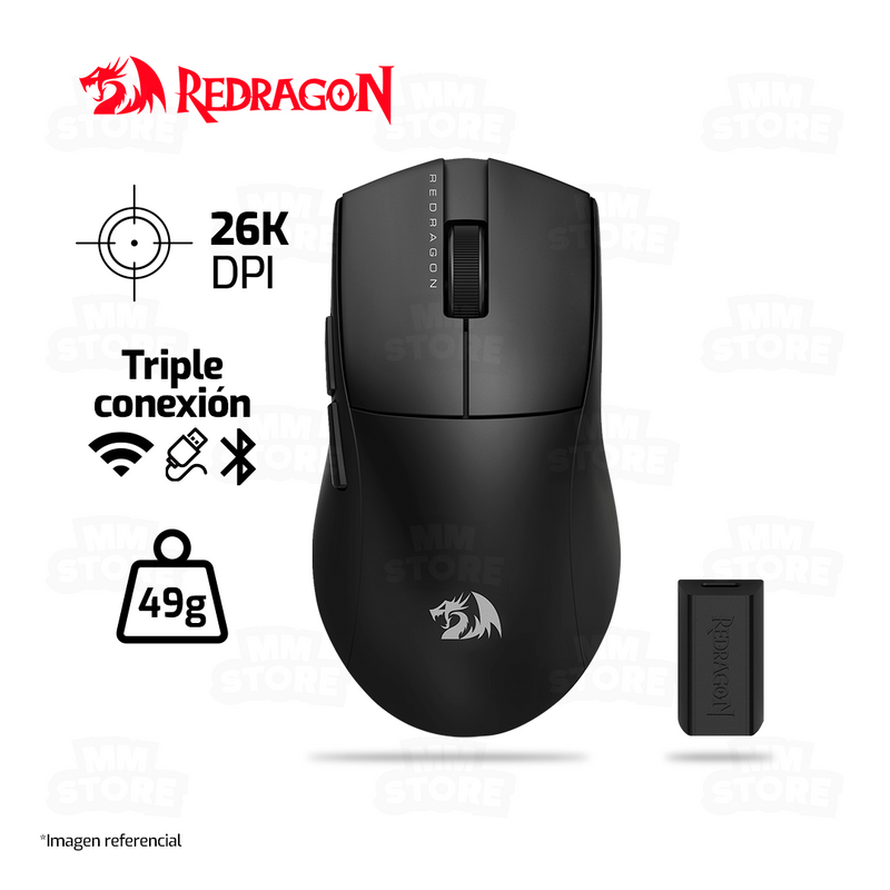 MOUSE REDRAGON K1NG PRO ( 1K HZ) M916-PRO-1K | INALAMBRICO | 26,000 DPI | NEGRO