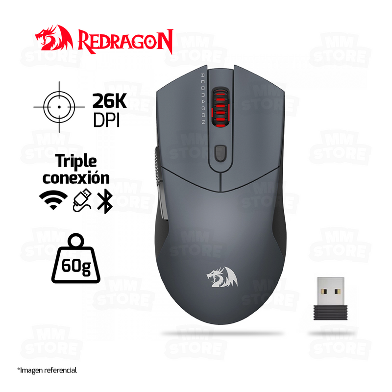 MOUSE REDRAGON ST4R PRO M917GB-PRO | INALAMBRICO | 26,000 DPI | NEGRO