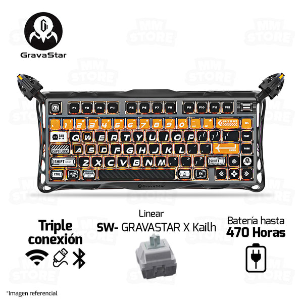 PREVENTA | TECLADO GRAVASTAR MERCURY K1 PRO | RGB | INALAMBRICO | SW GRAVASTAR X KAILH | CYBERFLARE