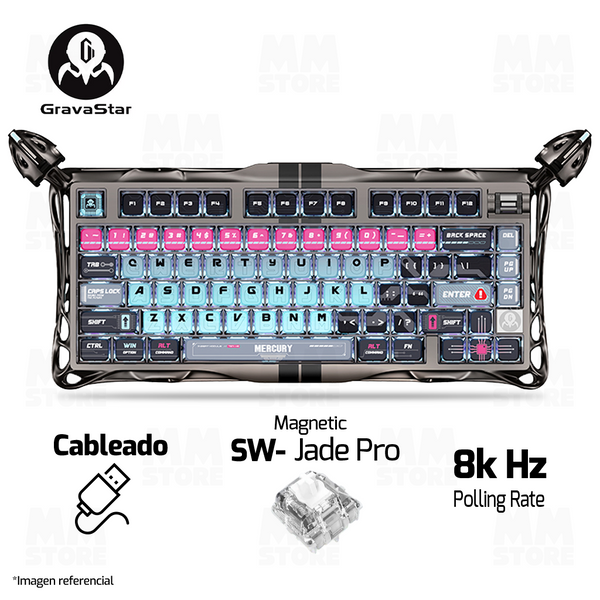PREVENTA | TECLADO GRAVASTAR MERCURY V75 PRO | RGB | MAGNETICO| SW GRAVASTAR X GATERON JADE PRO | CYBERPUNK