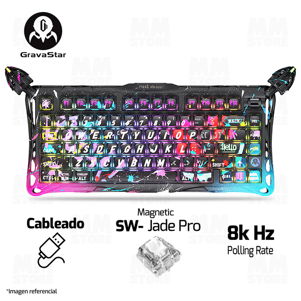 PREVENTA | TECLADO GRAVASTAR MERCURY V75 PRO | RGB | MAGNETICO| SW GRAVASTAR X GATERON JADE PRO | NEON GRAFFITI