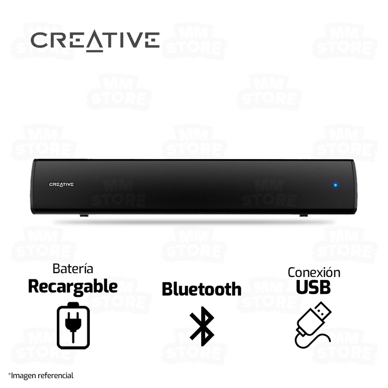 PARLANTE 2.0 CREATIVE STAGE AIR V2 SOUND BAR | RECARGABLE | BLUETOOTH-3.5MM | 20W | USB