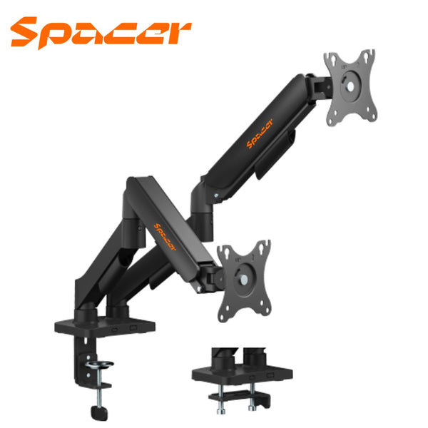 BRAZO - RACK PARA 2 MONITORES SPACER LDT97-C024E | HIDRAULICO | 17"-32"