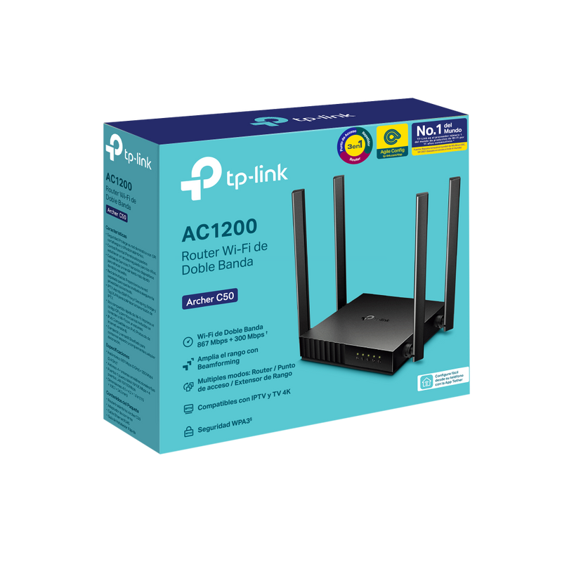 ROUTER TP-LINK AC1200 ARCHER C50 | 5Ghz - 2.4Ghz | 4 ANTENAS