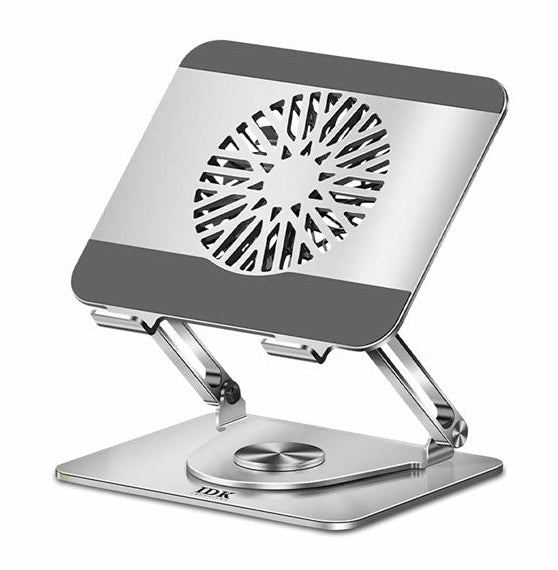 SOPORTE PARA LAPTOP IDK PREMIUM W360 | 1 VENTILADOR | 360º | PLATEADO