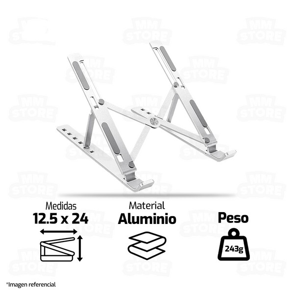 SOPORTE PARA LAPTOP | ALUMINIO | PLATEADO