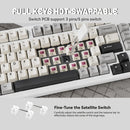 TECLADO ATTACK SHARK X98 | INALAMBRICO | SW LINEAR BLUEBERRY | RGB | BLANCO - GRIS - GRIS OSCURO