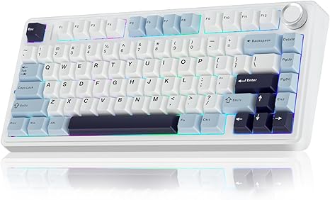 TECLADO AULA F75 | INALAMBRICO | MECANICO | SW-GREEN | RGB | BLANCO-CELESTE-NEGRO