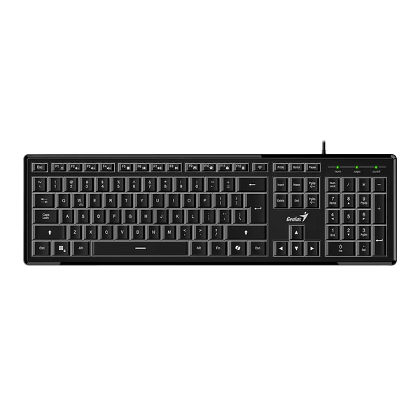 TECLADO GENIUS SLIMSTAR 820 RETROILUMINADO COPILOT | MEMBRANA | NEGRO