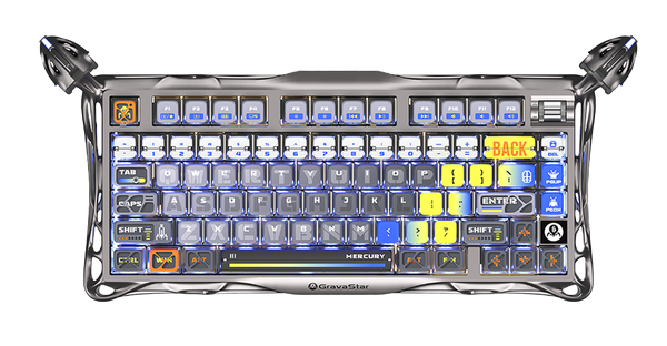 TECLADO GRAVASTAR MERCURY K1 PRO | RGB | INALAMBRICO | SW GRAVASTAR X KAILH | INTERSTELLAR-SILVER | PREVENTA