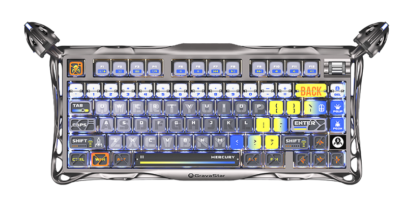 TECLADO GRAVASTAR MERCURY K1 PRO | RGB | INALAMBRICO | SW GRAVASTAR X KAILH | INTERSTELLAR-SILVER | PREVENTA
