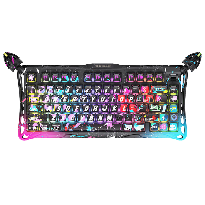 TECLADO GRAVASTAR MERCURY V75 PRO | RGB | MAGNETICO| SW GRAVASTAR X GATERON JADE PRO | NEON GRAFFITI | PREVENTA