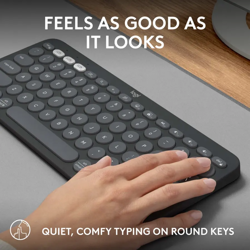 TECLADO LOGITECH PEBBLE 2 K380S | BLUETOOTH WIRELESS | GRAPHITE