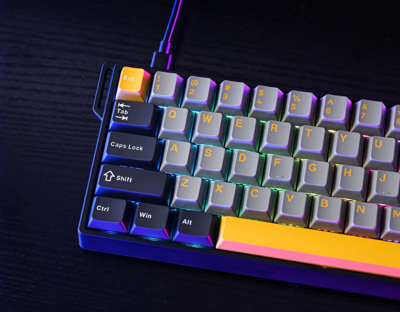 TECLADO MAGNÉTICO AULA WIN68HE MAX | RGB | CABLEADO | GRIS-NEGRO-AMARILLO