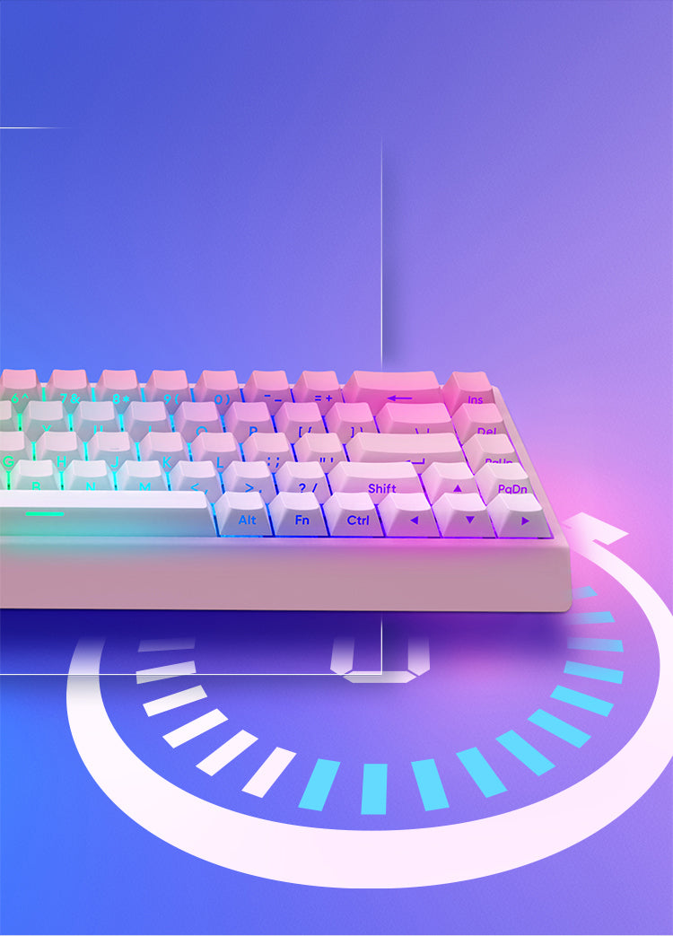 TECLADO MAGNÉTICO IROK CAROTMAS MER68 | SW-PURPLE | RGB | CABLEADO | ROSADO DEGRADADO